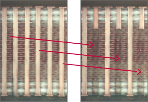 PCB cross section, applying back drilling technology